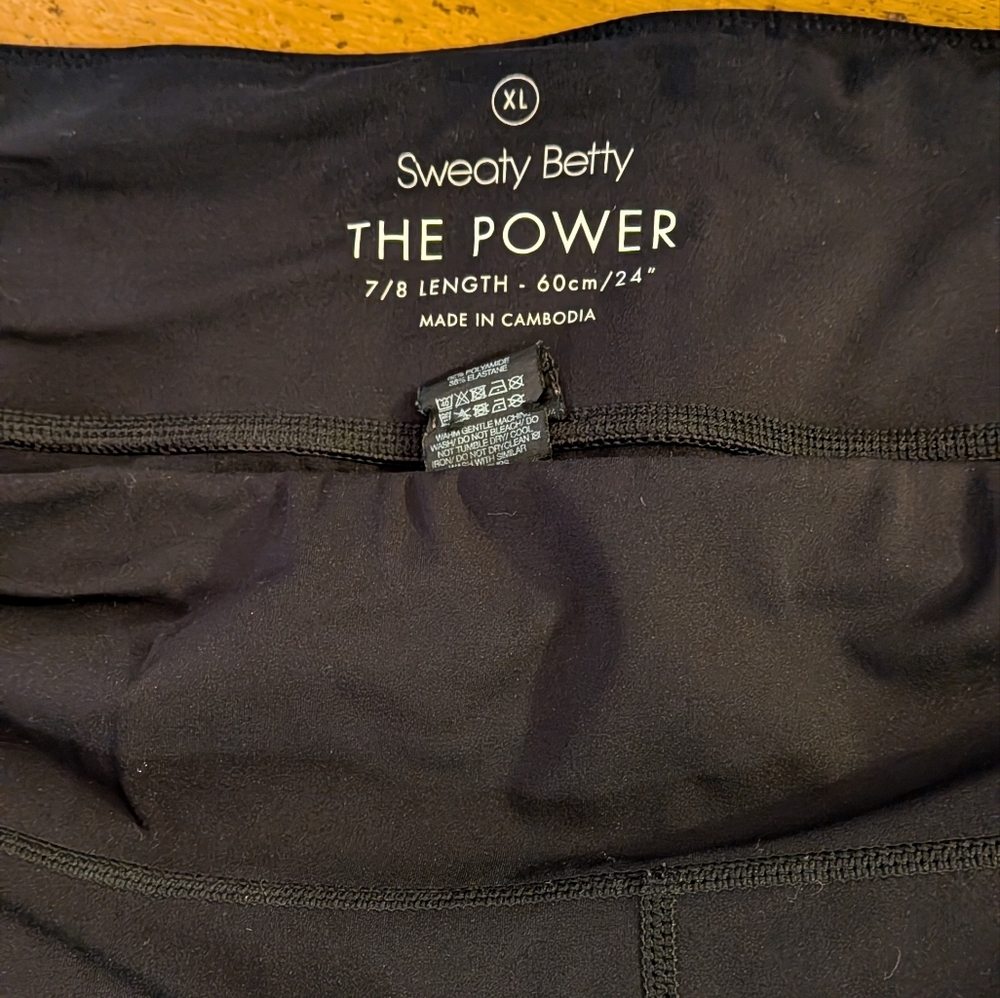 Sweaty Betty The Power Black 7/8 Length Leggings XL